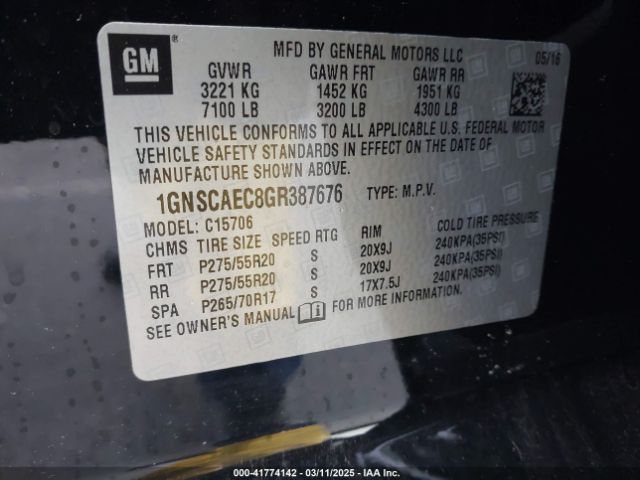 1GNSCAEC8GR387676 Chevrolet Tahoe Ls