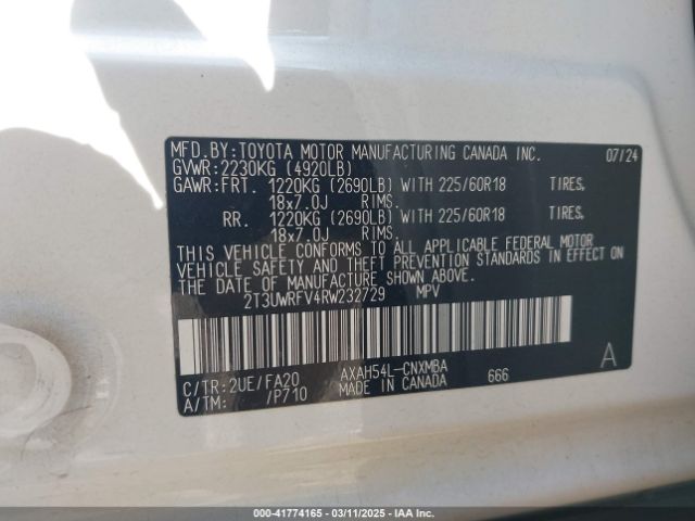 2T3UWRFV4RW232729 Toyota Rav4 Hybrid Woodland Edition