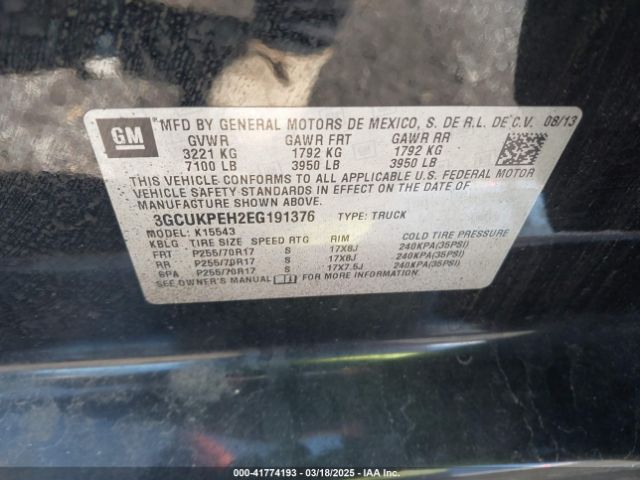 2014 CHEVROLET SILVERADO 1500 3GCUKPEH2EG191376 Photo 8