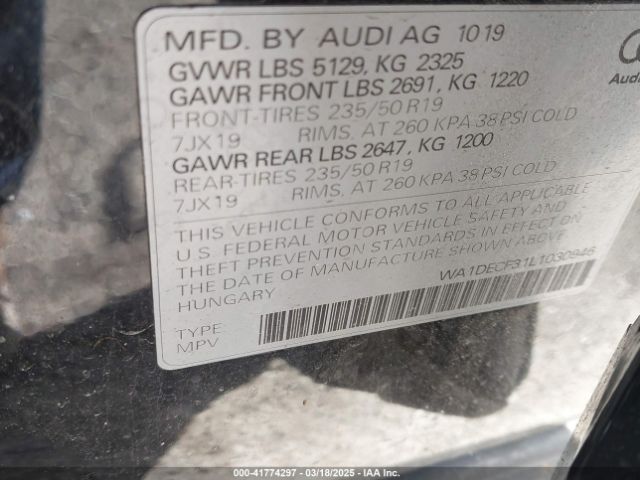 WA1DECF31L1030946 Audi Q3 Premium 45 Tfsi S Line Quattro Tiptronic