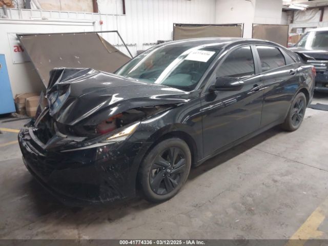 KMHLM4AJ0PU037693 Hyundai Elantra Hybrid Blue