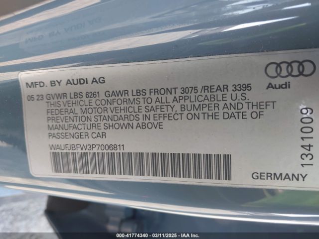 WAUFJBFW3P7006811 Audi E-tron Gt Premium Plus Quattro
