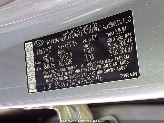 5NMJF3AE4PH253976 Hyundai TUCSON SEL