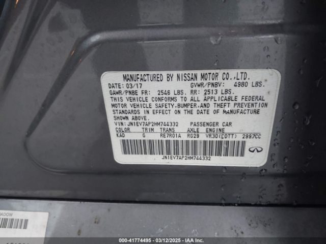 JN1EV7AP2HM744332 Infiniti Q50 3.0t Signature Edition