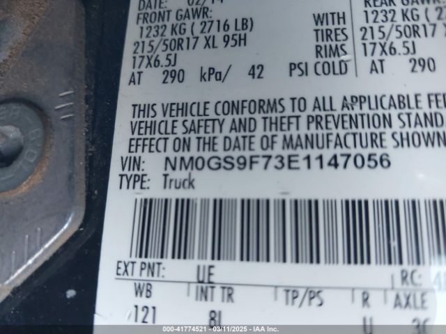 NM0GS9F73E1147056 Ford Transit Connect Xlt
