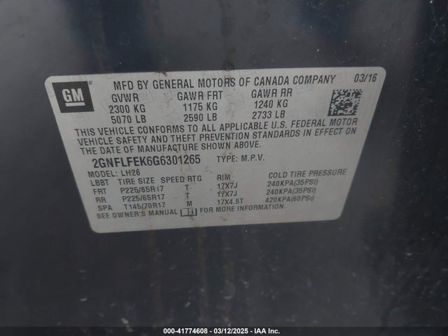 Chevrolet EQUINOX LT 2016 2GNFLFEK6G6301265 Image 9