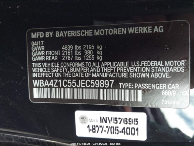 WBA4Z1C55JEC59897 BMW 430I