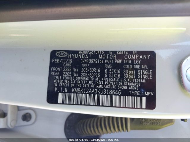 2019 HYUNDAI KONA KM8K12AA3KU318646 Photo 8