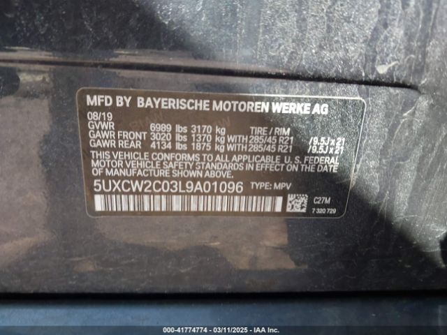 5UXCW2C03L9A01096 BMW X7 Xdrive40i