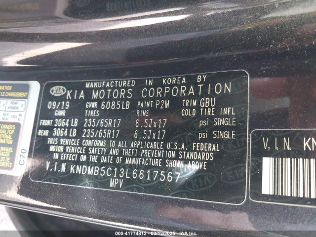 KNDMB5C13L6617567 KIA SEDONA LX