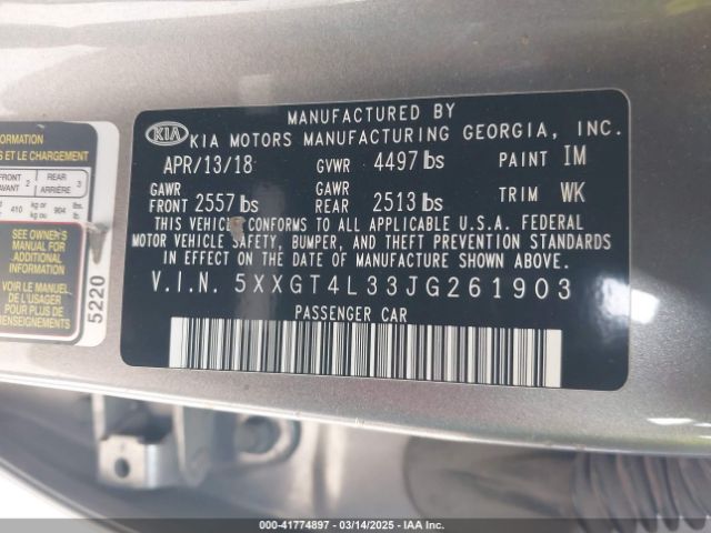 5XXGT4L33JG261903 KIA Optima Lx