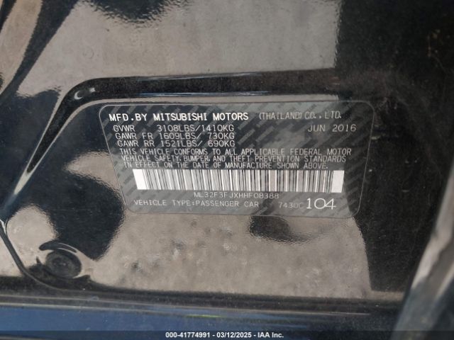 2017 MITSUBISHI MIRAGE G4 ML32F3FJXHHF08388 Photo 8