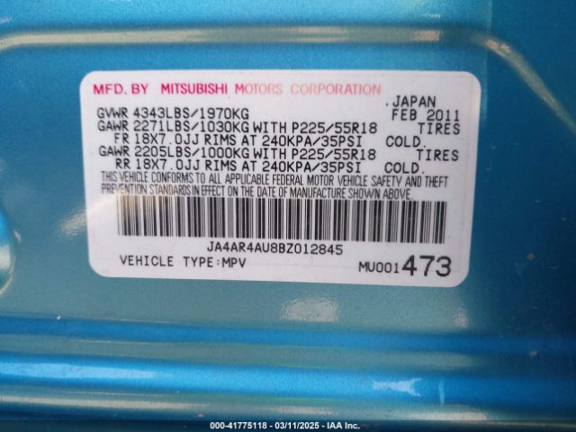 2011 MITSUBISHI OUTLANDER SPORT JA4AR4AU8BZ012845 Photo 8