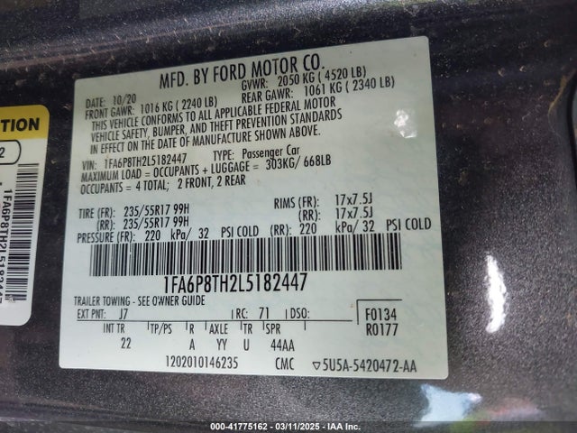 Ford Mustang Ecoboost Fastback 2020 1FA6P8TH2L5182447 Image 9