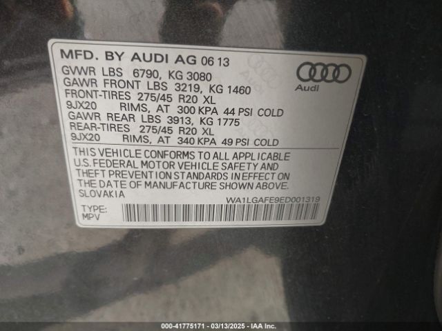 WA1LGAFE9ED001319 Audi Q7 3.0t Premium