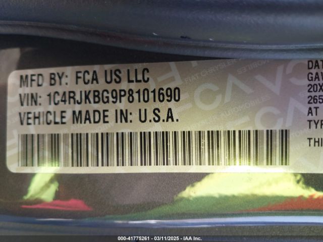 1C4RJKBG9P8101690 Jeep Grand Cherokee L Limited 4x4