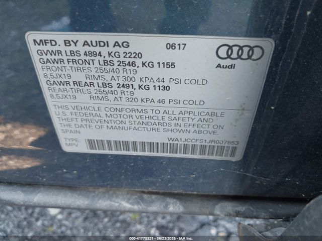 2018 AUDI Q3 WA1JCCFS1JR007553 Photo 8