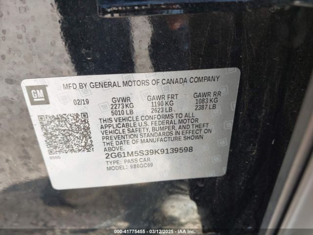 2G61M5S39K9139598 Cadillac XTS LUXURY
