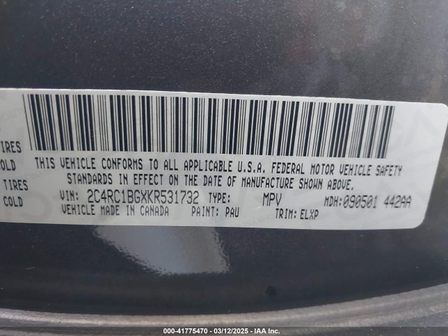 Chrysler Pacifica Touring L 2019 2C4RC1BGXKR531732 Image 9