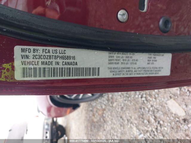 2C3CDZBT8PH658916 Dodge Challenger R/t