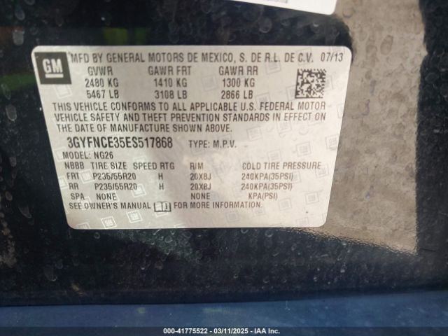 3GYFNCE35ES517868 Cadillac Srx Performance Collection