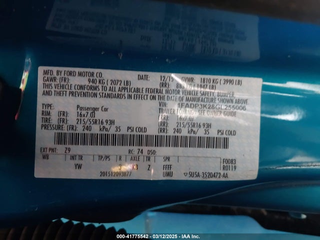 Ford FOCUS SE 2016 1FADP3K28GL255006 Image 26