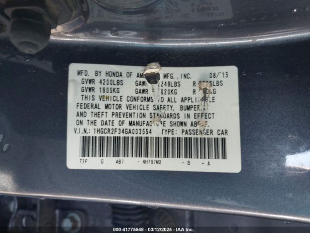 1HGCR2F34GA003554 Honda ACCORD LX