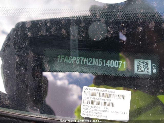 1FA6P8TH2M5140071 Ford Mustang Ecoboost Fastback