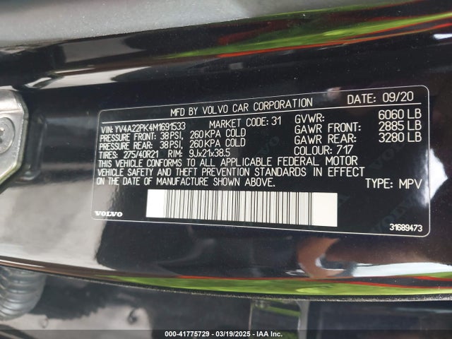Volvo b4204ts (hp) 2021 YV4A22PK4M1691533 Image 9