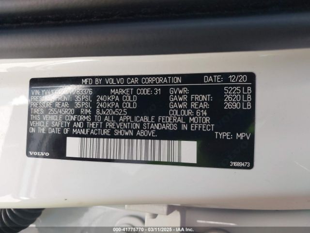 YV4102DK0M1783376 Volvo Xc60 T5 Momentum