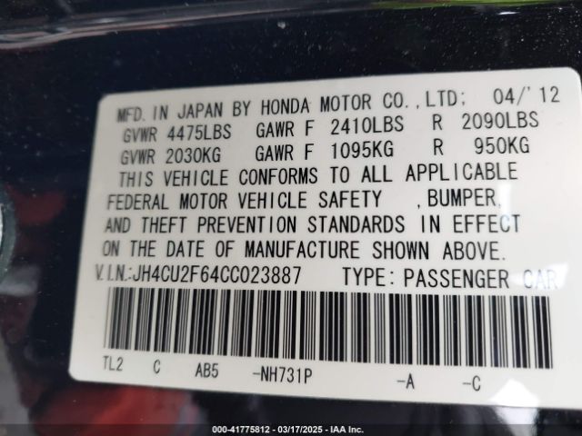 2012 ACURA TSX JH4CU2F64CC023887 Photo 8