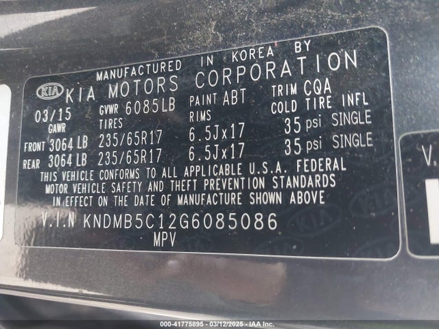 KNDMB5C12G6085086 KIA SEDONA LX