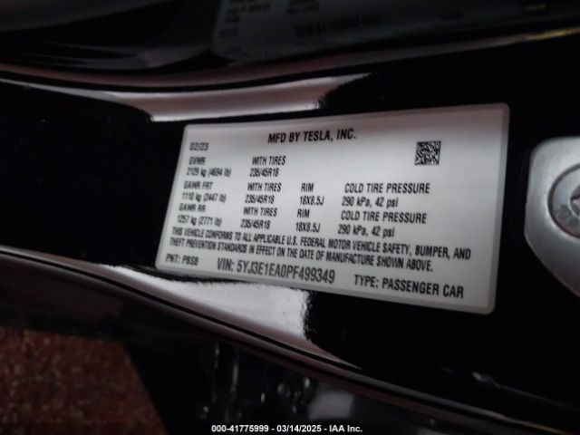 2023 TESLA MODEL 3 5YJ3E1EA0PF499349 Photo 8