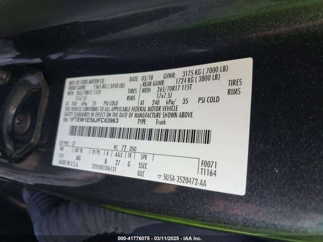 1FTEW1E56JFC63963 Ford F-150 Xlt