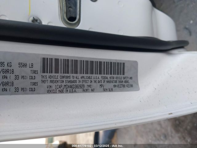 1C4PJMDX4KD382829 Jeep Cherokee Limited 4x4