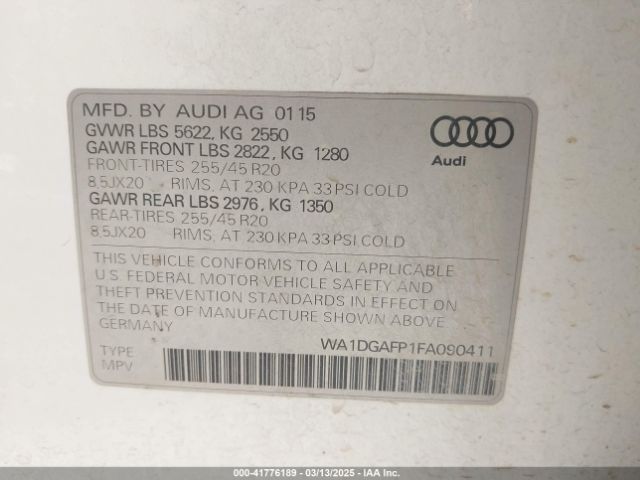 2015 AUDI Q5 WA1DGAFP1FA090411 Photo 8
