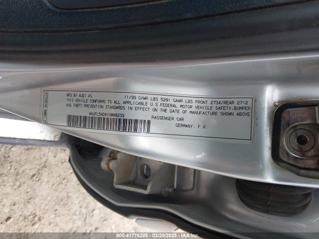 2000 AUDI A8 WAUFL54D8YN008239 Photo 8