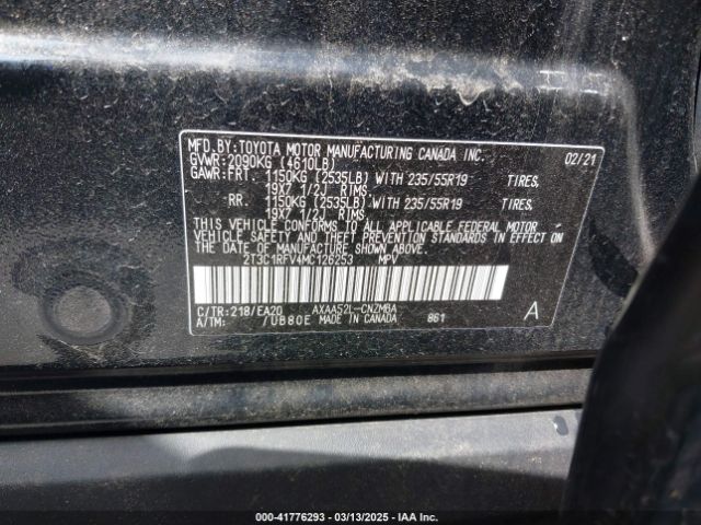 2T3C1RFV4MC126253 Toyota Rav4 Xle Premium