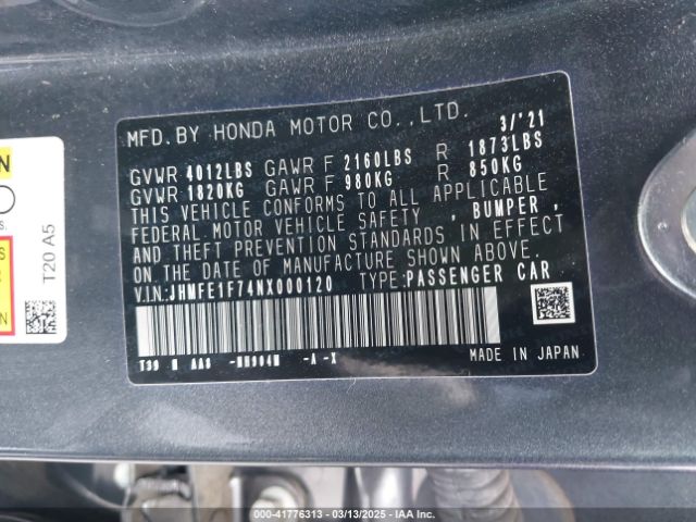 JHMFE1F74NX000120 Honda CIVIC EX