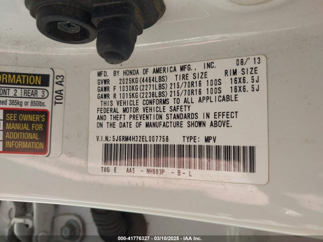 Honda CR-V LX 2014 5J6RM4H32EL007758 Image 9