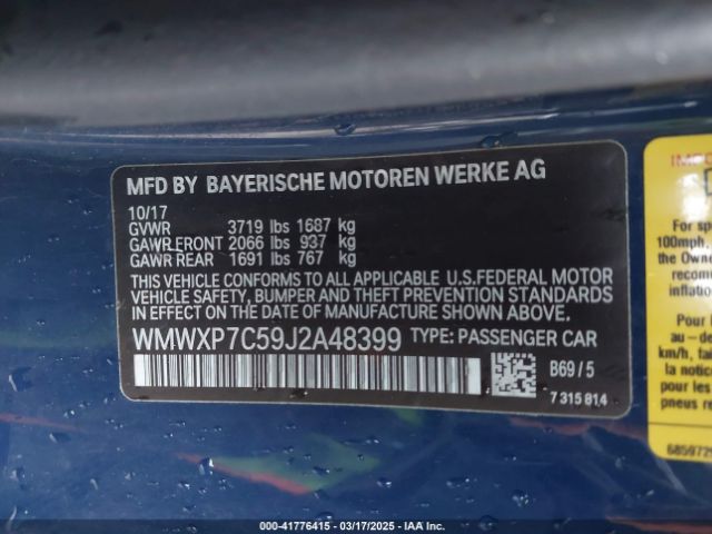 WMWXP7C59J2A48399 Mini Hardtop Cooper S