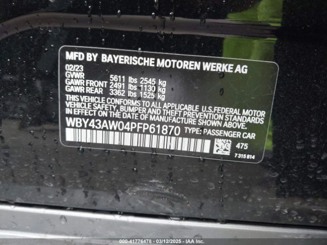 WBY43AW04PFP61870 BMW I4 Edrive35