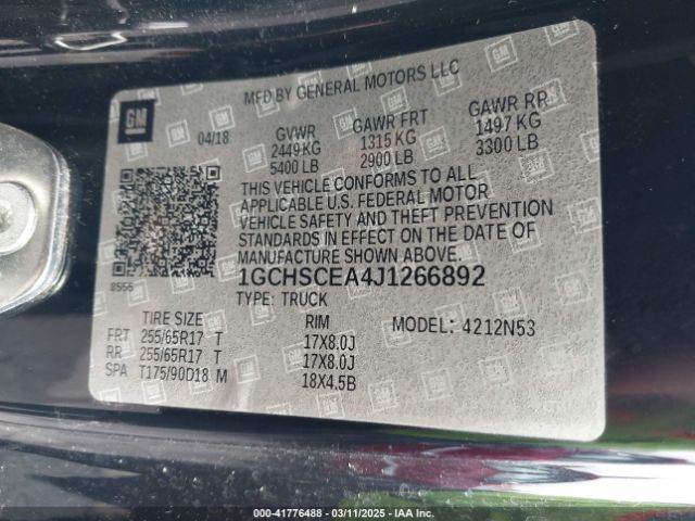 1GCHSCEA4J1266892 Chevrolet Colorado Lt
