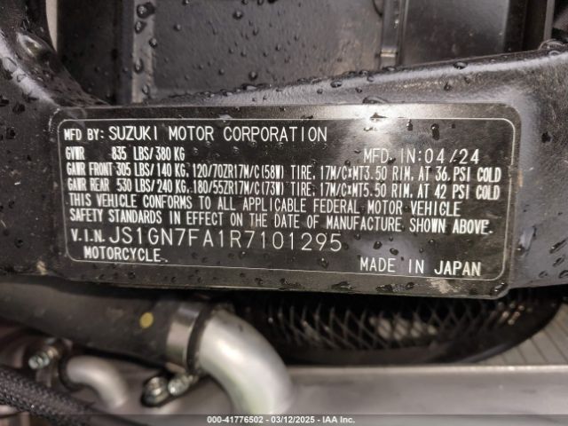 2024 SUZUKI GSX-R600 JS1GN7FA1R7101295 Photo 9