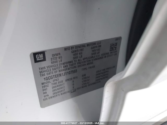 1GCGTEEN1J1107593 Chevrolet Colorado Zr2