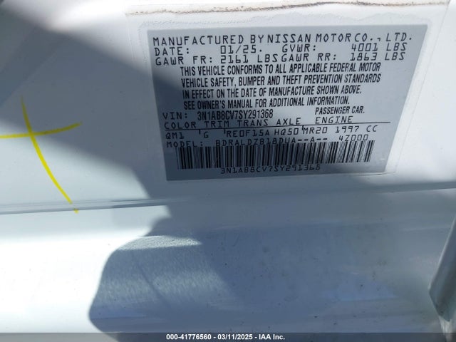 Nissan SENTRA SV 2025 3N1AB8CV7SY291368 Image 9