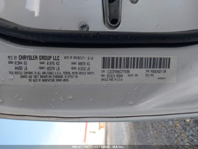 1C3CDFBA8ED779789 Dodge DART SXT