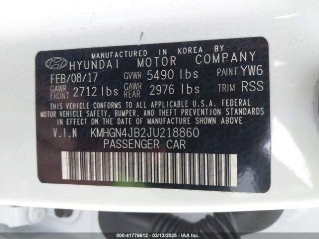 KMHGN4JB2JU218860 Genesis G80 3.3t Sport