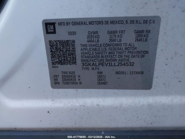 3GKALPEV1LL254532 GMC Terrain Fwd Slt