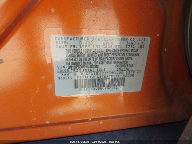 3N1CP5DV2NL482351 Nissan Kicks Sr Xtronic Cvt